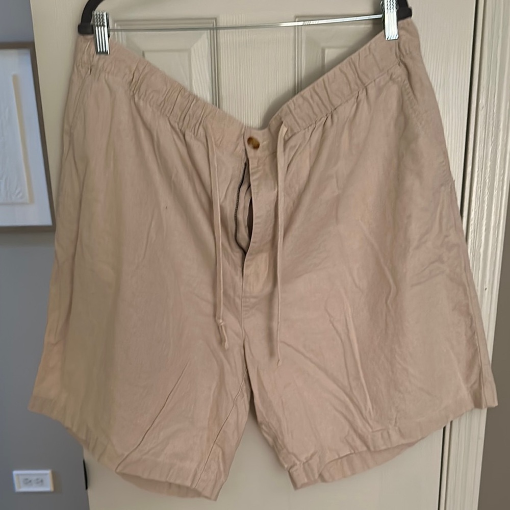 Men's Oak Hill big & tall tan linen Shorts